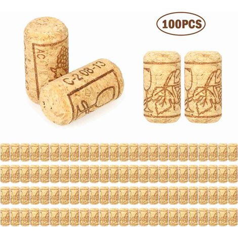 Lot de 100 bouchons de bouteille en liège de chêne rouge, dimensions 40 x 21 mm, pour vin rouge (1/5)