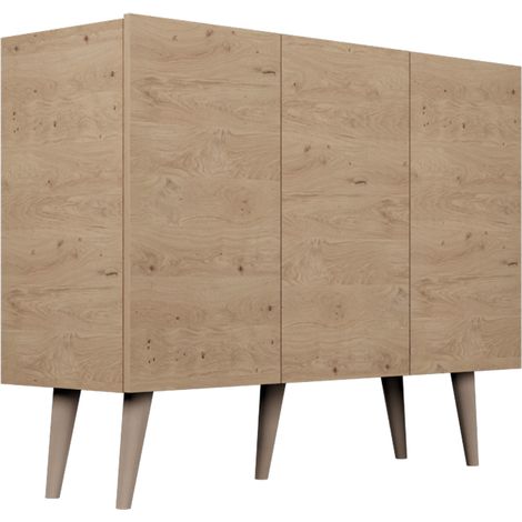 Buffet Toronto mit 3 Türen, Holzoptik, 120cm