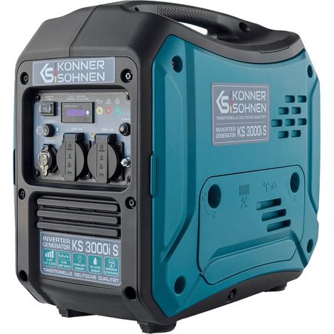 Generador inversor Könner & Söhnen KS 3000i S con carcasa insonorizada: 3,3 kW de potencia, 22,5 kg, modo Eco, onda sinusoidal pura, ideal para acampadas, emergencias domésticas y eventos al aire libr (1/5)