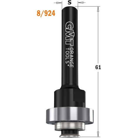 924.082.10 ARBRE PORTA - FRESA S=8 CON VIS M5 Y RODAMIENTOS D22