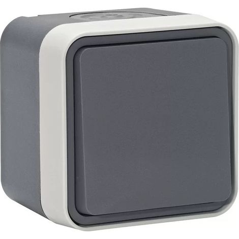 HAGER WNC001 Cubyko complete surface-mounted on/off switch - grey
