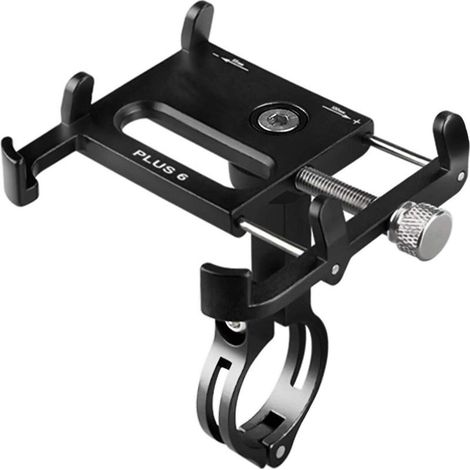 Soporte de teléfono para bicicleta/moto, aleación de aluminio, 55-100 mm, negro