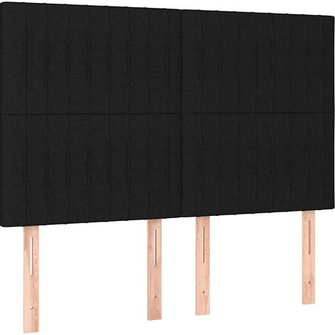 Maison Exclusive - Cabecero de cama de tela negro 144x5x118/128 c (1/5)