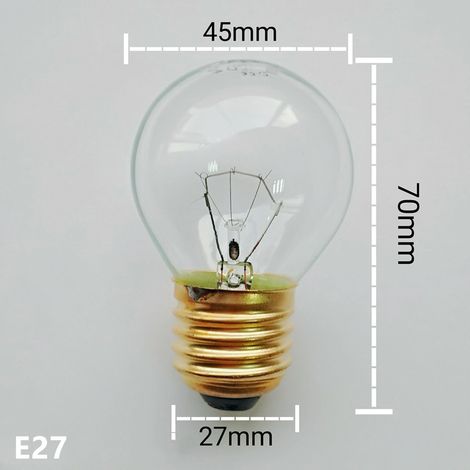 Ampoule sphérique pour four clair E27 230V 40W jusqu'à 300 ° (1/2)