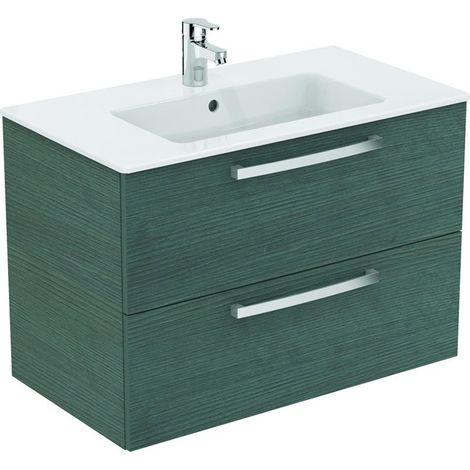 Lavabo IDS / juego de muebles EUROVIT 815x450x565mm Decoración roble antracita (Pack de 4)