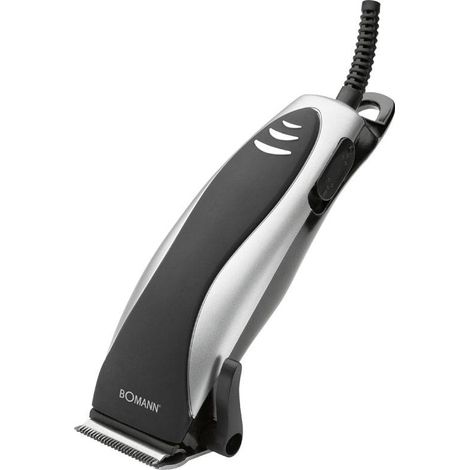 Bomann HSM 8006 CB Cortapelos Afeitadora Hombre, 4 Peines de Corte, Cabezal Acero Inox., Potente Motor, Accesorios 10W Negro/Gris
