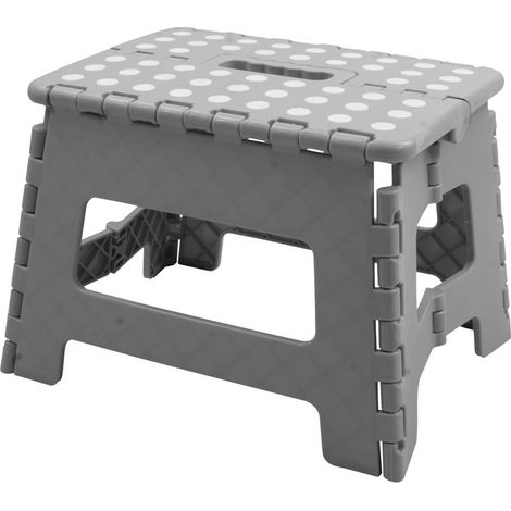FACILITYS - Escalón Plegable de Plástico - Compacto y Seguro, carga máxima 150 kg Gris