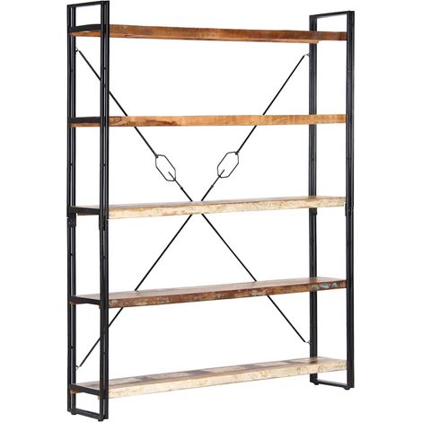 vidaXL Estantería de 5 niveles madera maciza reciclada 140x30x180 cm (1/4)