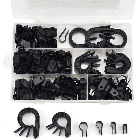 Serre-Câbles Nylon - Fixation Pour Câbles Et Conduits Ø 5 6 9 12 19 28 Mm - Noir - Lot De 200 Pièces (1/5)