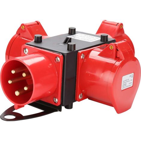 Coffret de distribution électrique pour chantier - AJ-1605D-2 32A - avec capot de protection, adapté aux chantiers (1/5)
