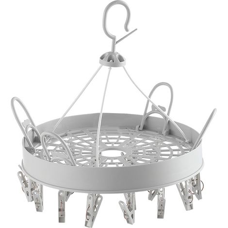 Pince à linge et égouttoir suspendu, crochet multiple, séchoir à sous-vêtements gris, forme ronde (1/5)