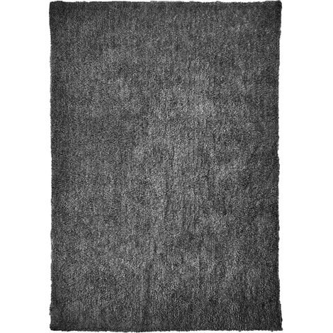 Tapis 160 x 230 cm shaggy à poils courts doux gris anthracite – COSMOS (1/5)