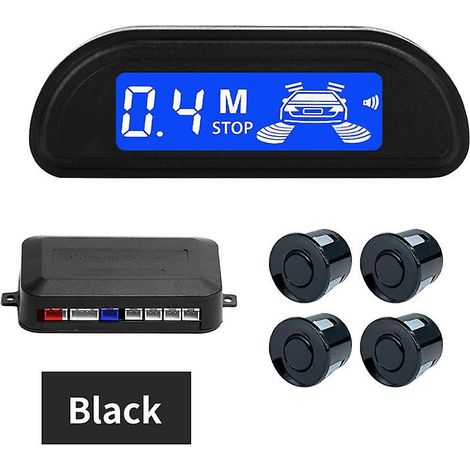 Capteur de stationnement pour voiture avec système Parktronic automatique, moniteur LED de recul, 4 capteurs, 12 V, 8 couleurs