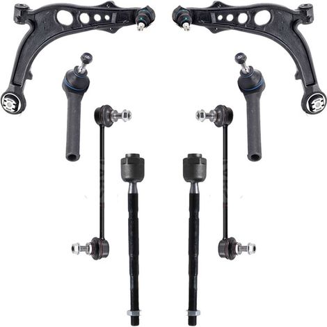 KIT BRACCIO OSCILLANTE 8 PEZZI COMPATIBILE CON LANCIA MUSA (350) 1.3 D Multijet (350.A / Kit Sospensione Completo OE/OEM / Bracci Oscillanti + Testine Sterzo / Sostituzione Diretta OEM