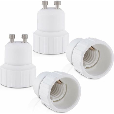 Adaptateur de douille GU10 vers E14 – Lot de 4 convertisseurs culot baïonnette pour ampoules LED et halogènes, plastique résistant (1/5)