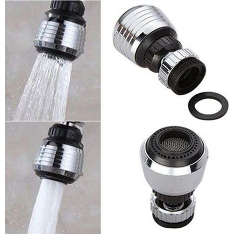 2 pièces cuisine 360 ​​degrés tête pivotante bec filtre robinet filtre barboteur oxygène douche garde-éclaboussures économiseur d'eau (1/3)