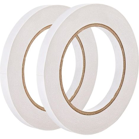 2 Rouleaux Ruban Adhésif Double Face 10mm de Large et 50 Mètres de Long par Rouleau Transparent Ruban Adhésif Double Face(Largeur 10mm) (1/5)