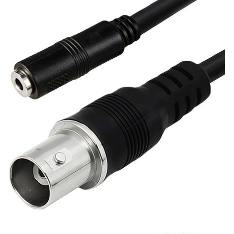 Câble adaptateur BNC mâle-femelle vers 3,5 mm mâle-femelle, âme en cuivre de 1 mètre, adapté à la transmission de signaux audio et vidéo dans les systèmes de surveillance et les connexions DVR/NVR. (1/5)