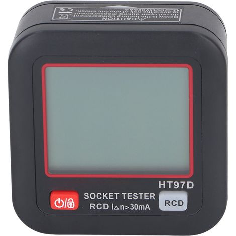 Testeur de prises électriques avec écran LCD, test de déclenchement du disjoncteur différentiel, vérification de polarité et de phase, détecteur de prises électriques 45-65 Hz (1/5)
