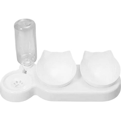 Bol Para Gatos - Combinada Com Recipiente De Agua 300 Ml - Antideslizante - Cerámica - 1 Unidad (1/5)
