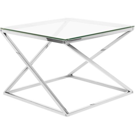 Coffee Table BEVERLY Glass Silver