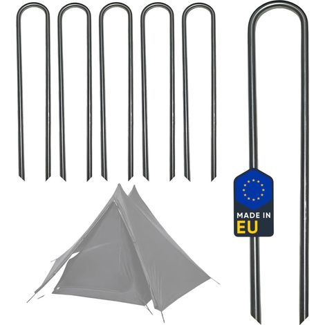 Bodenanker 10 Stück 30 cm x 6 mm aus Edelstahl – Zeltheringe – Trampolinanker (1/5)