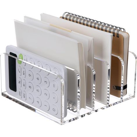 Trieur De Courrier - Acrylique Transparent 5 Compartiments - 16.2 X 15.6 X 6.6 Cm - Bureau Maison Ecole - 1 Pièce (1/5)