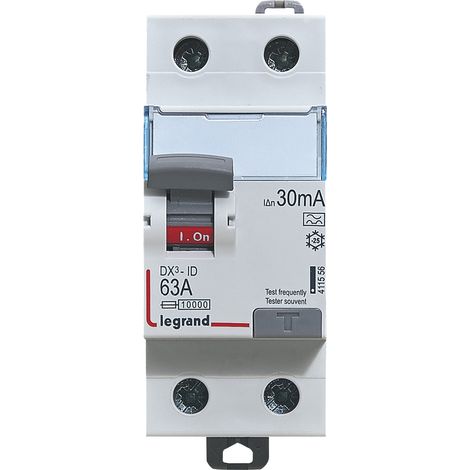 Legrand - Interrupteur différentiel bipolaire - 2P - type A 30mA arrivée haut/départ bas 63A