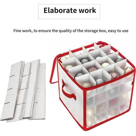 Transparente Aufbewahrungsbox für Christbaumkugeln, faltbare PVC-Aufbewahrungsbox für bis zu 64 Christbaumkugeln (1/4)
