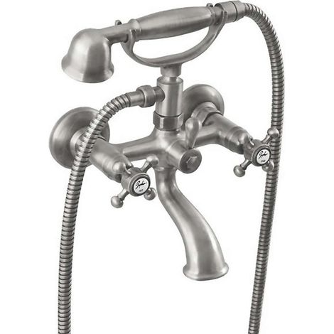 Sapho Reitano Rubinetteria Antea - Miscelatore per vasca da bagno, con accessori, nichel 3018 (1/2)