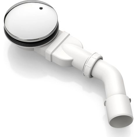 Bonde d'écoulement de 90 mm pour douche et baignoire, bonde de douche extra plat avec anti-odeurs et tamis à cheveux, couvercle chromé, kit d'écoulement de baignoire et de douche (1/5)
