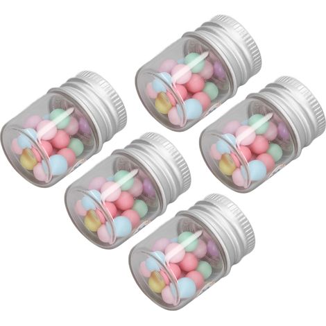 5er-Set Miniatur-Bonbongläser für Puppenhäuser, Maßstab 1:12, aus Kunststoffglas, zur Dekoration der Puppenhausküche für Mädchen (1/5)