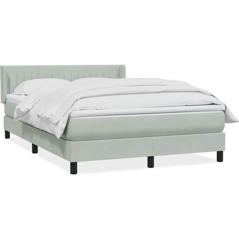 Maison Exclusive - Sommier à lattes de lit et matelas gris clair 160x220cm velours