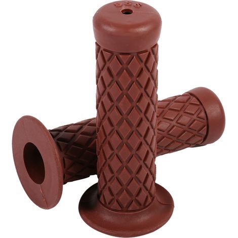 Poignées de guidon universelles 22mm 7/8" en caoutchouc souple vintage marron pour moto et motocross (1/5)