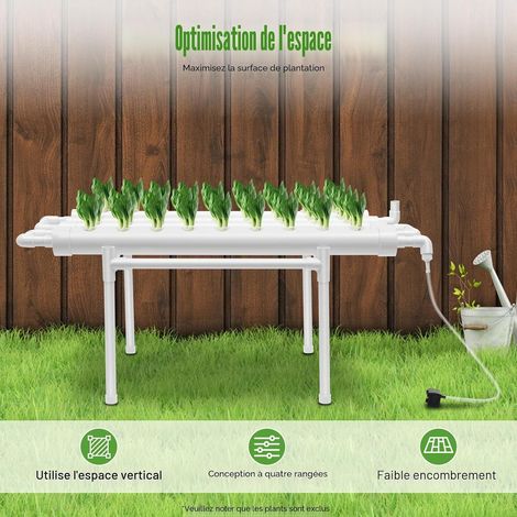 Kit de Culture hydroponique 1 Couche 36 Plant Sites Système de Culture hydroponique Grow Kit 1 Couche Hydroponic Plante Végétale Garden Yard Système d'irrigation pour légumes à Feuilles (1/5)
