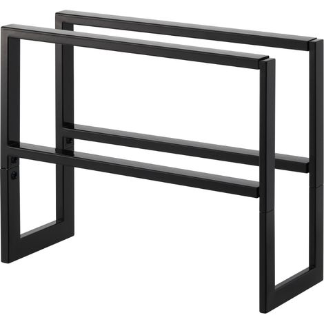 YAMAZAKI - Meuble à chaussures extensible à 2 niveaux en métal noir L38 cm - LINE (1/4)