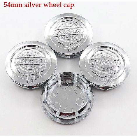 Quatre emblèmes de cache-moyeu de roue, compatibles avec les emblèmes de cache-moyeu de roue Chrysler de 54 mm.