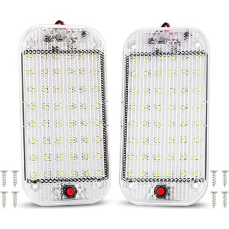 Eclairage Intérieur LED 10W 48 LED Eclairage Intérieur Lumineux Universel avec Interrupteur Marche/Arrêt pour 12V-85V Voiture Van Camion Camion Camping-Car Bateau Caravane Camping-Car Plafonnier D
