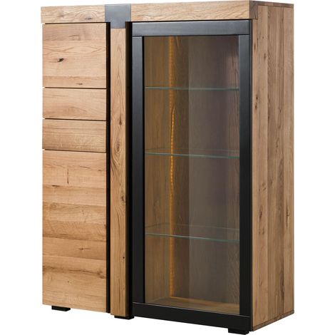 Credenza in legno di Quercia selvatica 110x45x144 oliato / naturale ROTTERDAM 100