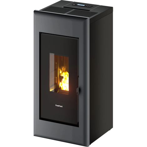 stufa a pellet ermetica freepoint "one 7 t2" titanio 7 kw