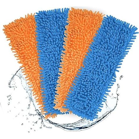 Lot de 4 Housses de Serpillère 42 cm en Microfibre, Housse de Rechange pour Serpillère, Housse de Rechange pour Stratifié, Marbre, Sols, Carrelage, Parquet, 42 x 12 cm (1/4)