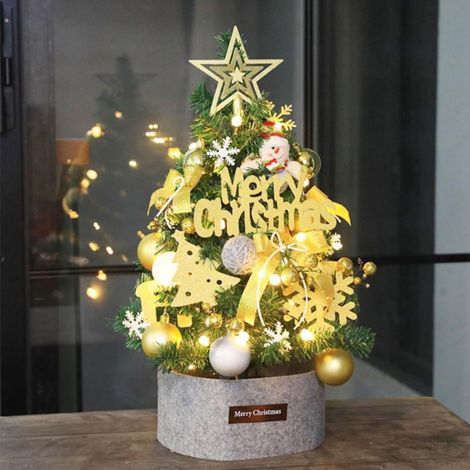 Arbre De Noël - 60 cm - PVC Et Tissu - Décoration De Bureau Et Intérieur - 1 Pièce