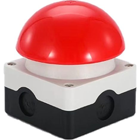 Interrupteur à Pédale - 1 Unité - Plastique Rouge - 1NO+1NC IP67 - Arrêt Urgence Industriel - 94x101mm (1/5)