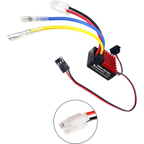 Instants Installation 60A ESC Brossé pour Camions Trail pour Connecteurs et Batteries Contrôleur de Vitesse Électronique Brossé Étanche (1/4)
