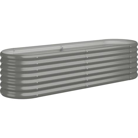 vidaXL Hochbeet aus pulverbeschichtetem Stahl 152x40x36 cm grau