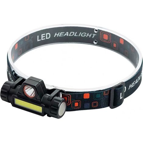 1 Lampe frontale LED, double source lumineuse, alliage aluminium et ABS, bandeau réglable, pour camping (1/5)