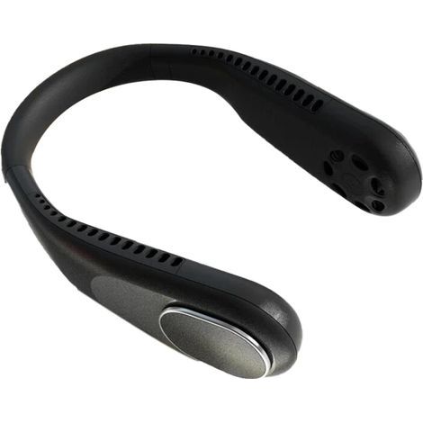 Ventilador de cuello sin aspas, función de carga USB, silencioso, mini, ideal para estudiantes y deportistas, negro. (1/3)
