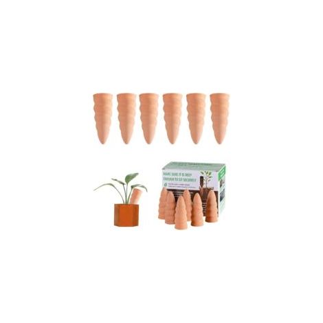 Bardusch-Lot de 6 Oyas a Planter Terre Cuite, Auto-arrosantes en Ollas Terre Cuite, Cône en Argile d’arrosage, Goutte-Gouttes Automatiques pour Plantes en Pot D'intérieur, Marro