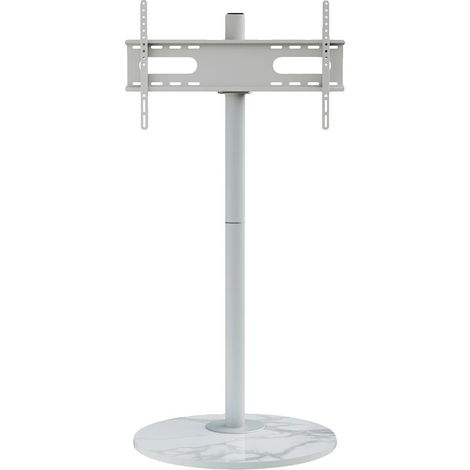 Support de télévision sur pied, hauteur réglable, fonction pivotante, BLANC (1/2)