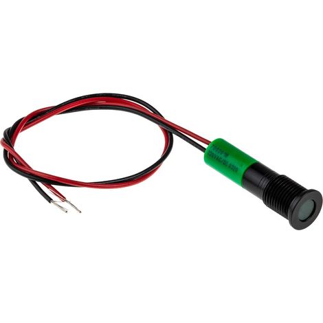 Voyant LED lumineux  Vert RS PRO, dia. 8mm, 220V c.a., IP67 ( Prix pour 1 ) (1/3)